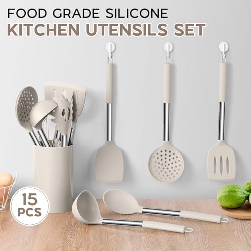 Onader Silicone Cooking Utensils Set of 15, Kitchen Utensils Set