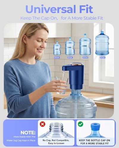 Water Jug Pump for 5 Gallon Bottle – Portable Electric USB-C Charging Dispenser