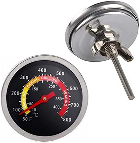 2 pcs BBQ Grill Temperature Gauge, Charcoal Pit Grill Smoker Thermometer Gauge
