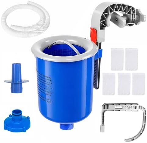Above Ground Pool Skimmer with 5 Skimmer Socks, Wall Mount Surface Skimmer with