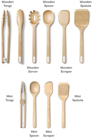 Caraway 9-Piece Wooden Kitchen Utensils Set