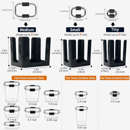 Food Container Lid Organizer for Rubbermaid Brilliance nap-on lids