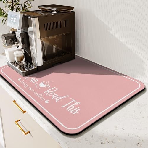 Coffee Bar Mat for Countertops 19inx12in, Absorbent Hide Stain Anti-Slip Cafe