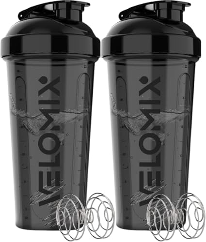 VELOMIX 2 Pack 28oz Protein Shaker Bottle