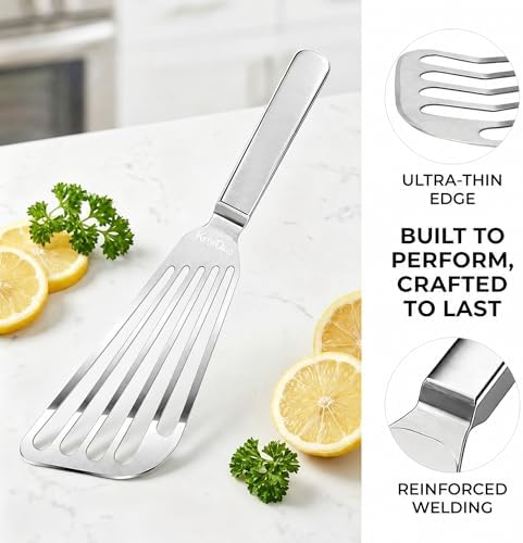 KSENDALO 2 Pack Flexible Fish Spatula Stainless Steel