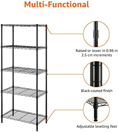 Amazon Basics 5-Shelf Multipurpose Adjustable Steel Garage Shelving Unit