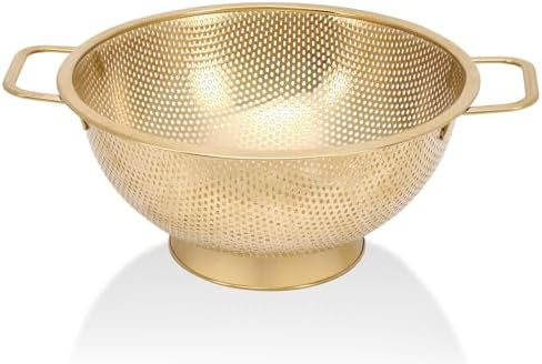 Gold Strainer for Kitchen, Stainless Steel Colander