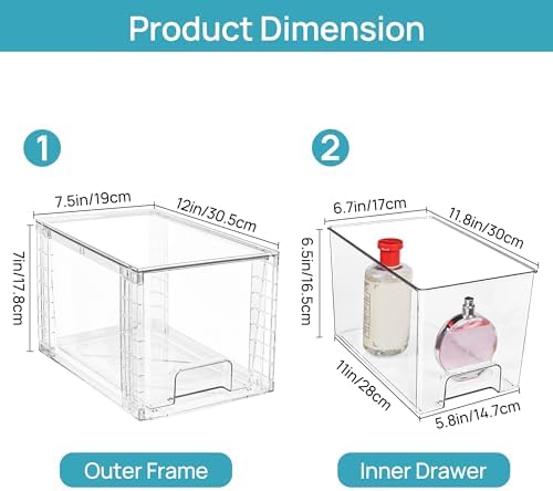 Vtopmart 2 Pack Large Stackable Storage Drawers