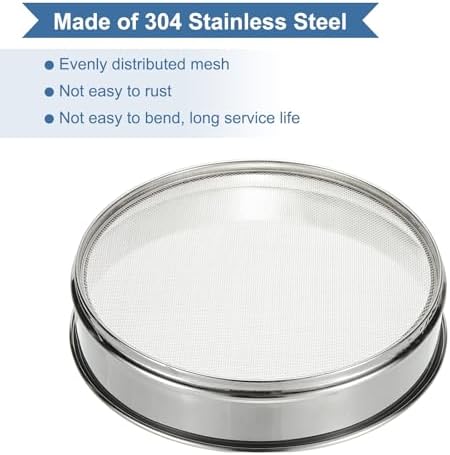 PATIKIL 14 Mesh Lab Sieve, 11.8" Diameter Sifting Screen 304 Stainless Steel