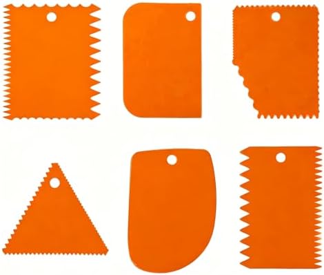 6 Pcs Cake Scraper, Dough Scraper Cake Smoother Tool Set, Icing Scraper Kitchen
