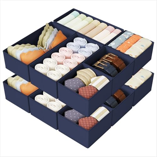 DIMJ Drawer Organizers Clothes, Fabric Closet Organizers and Storage, Shallow