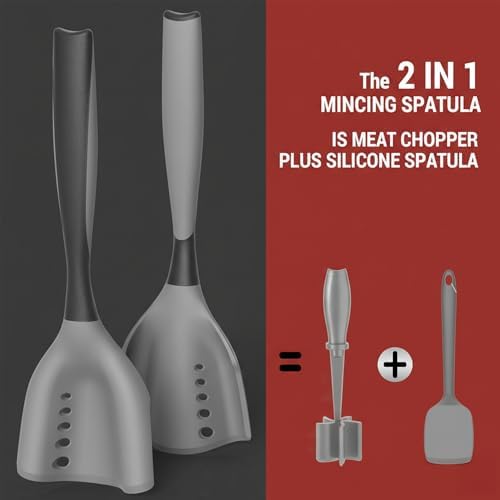 2-in-1 Mincing Spatula Meat Chopper & Potato Masher, Premium Heat Resistant