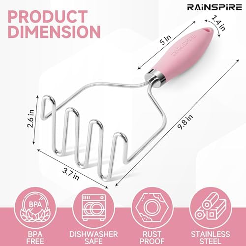 Rainspire Potato Masher Stainless Steel, Mashed Potato Masher Kitchen Tool