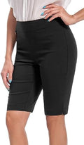 Jenna Rose Women's Pull-On Dress Shorts w/D-Ring – Work & Office Casual