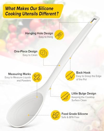 BUNDLEPRO Silicone Cooking Spoons
