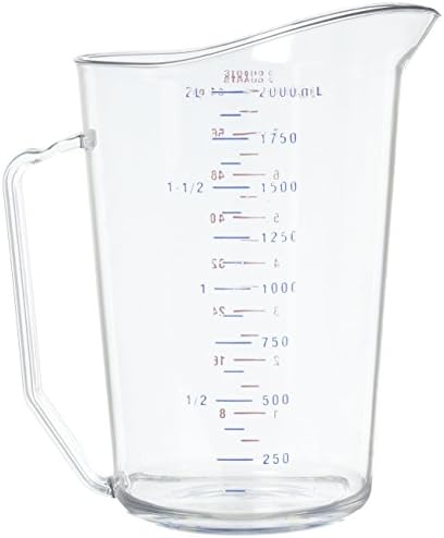 Cambro 200MCCW 2 qt Capacity, Camwear Clear Polycarbonate Liquid Measuring Cup