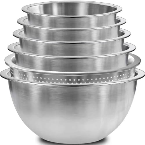 DUTZUN Kitchen Gadgets, Stainless Steel Mixing Bowls & Colander Strainer
