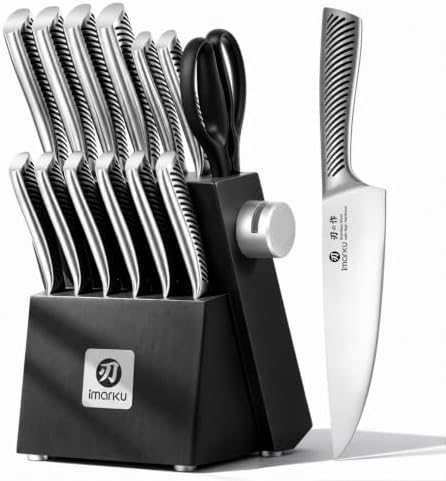imarku 14-Piece Japanese Gyutou Stainless Steel Knife Set
