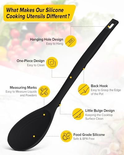 BUNDLEPRO Silicone Cooking Spoons