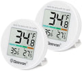 Geevon Small Digital Refrigerator Thermometer 2 Pack, IP65 Waterproof