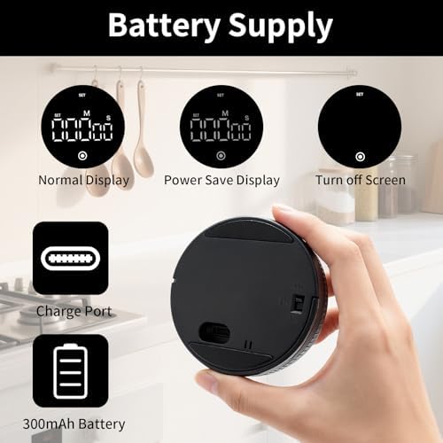 Digital Kitchen Timer, Magnetic Visual Countdown Countup Timer