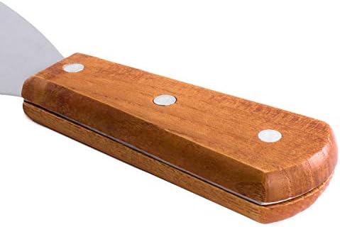 Super Z Outlet Stainless Steel Blade Grill Slant Edge Scraper Wooden Handle