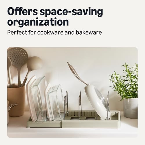 Amazon Basics Pot and Pan Organizer, Includes 10 Moveable Dividers, Stainless