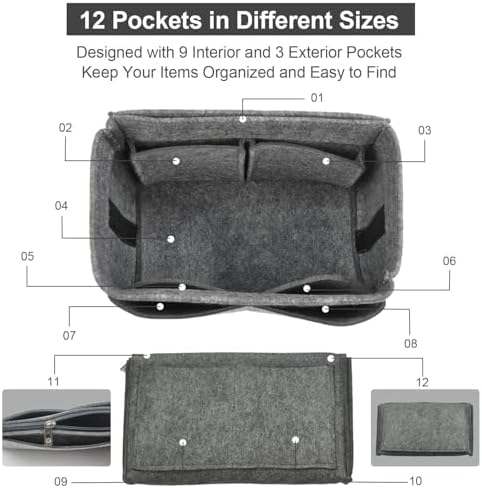 OMYSTYLE Purse Organizer Insert, Felt Tote Bag Organizer Insert