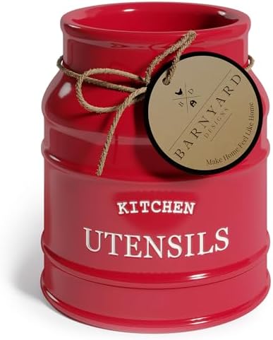 Barnyard Designs Ceramic Kitchen Utensil Holder Countertop 6.75″