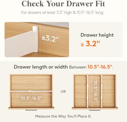 Lifewit 3.2" High Drawer Dividers