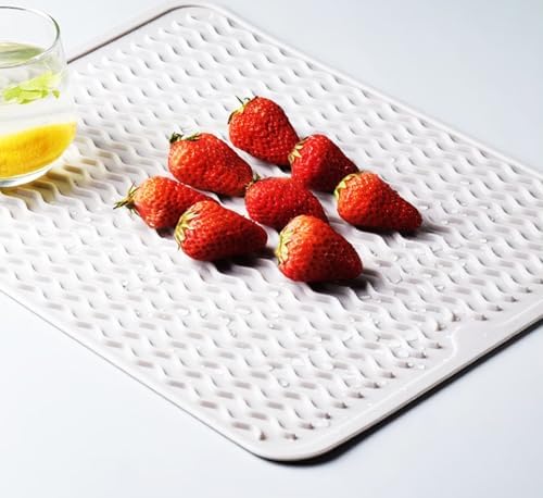 Silicone Dish Drying Mat, Non-Slip Easy Clean Sink Mat