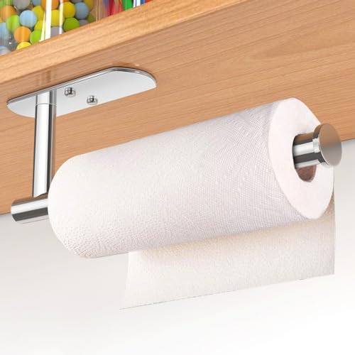 VAEHOLD Self Adhesive Paper Towel Holder Under Cabinet Mount, Wall Mounted