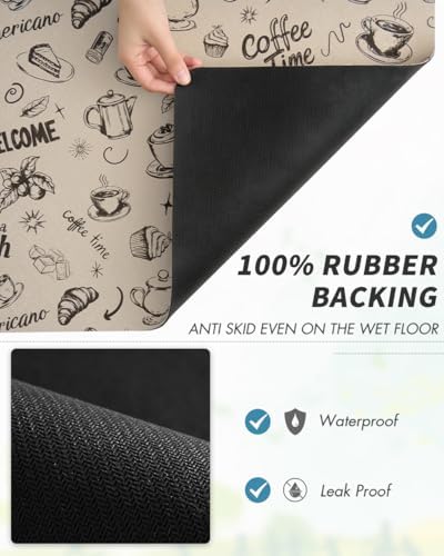 AMOAMI Coffee Mat Hide Stain Rubber Backed Absorbent Dish Drying Mat