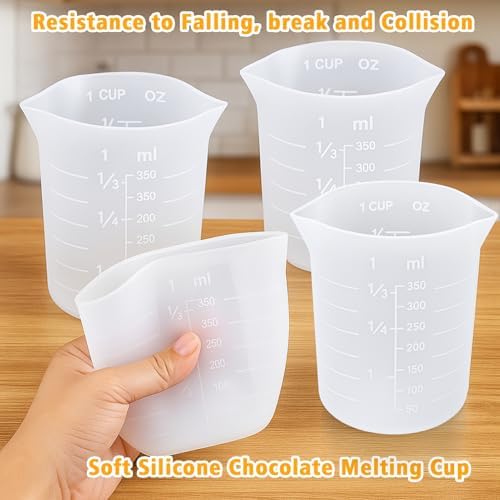 Palksky Silicone Cups for Melting Chocolate, Reusable Baking Supplies for DIY