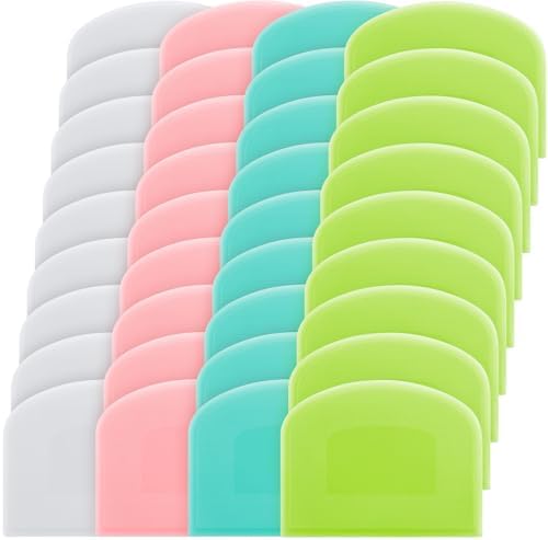 Thyle 36 Pcs Plastic Dough Scrapers Set, Flexible Bowl Scraper