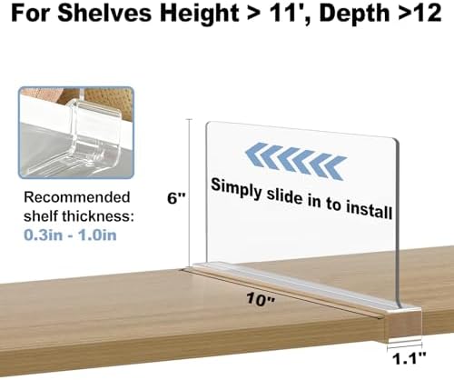Small Shelf dividers Closet Organizers: 6-inch