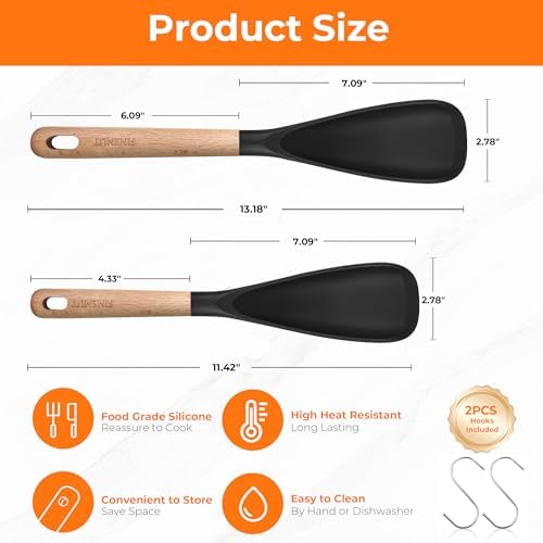 13" & 11" Silicone Cooking Spoons 2-Pack