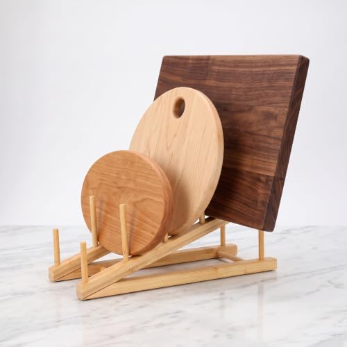 Bamboo Dish Rack, 4 Pack, Bamboo Plate Organizer