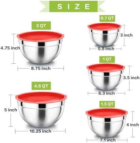 P&P CHEF Metal Mixing Bowls