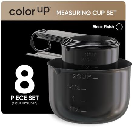 Color Up Measuring Cup Set, 8 Piece – Includes 2 Cup, Stainless Steel, Accurate