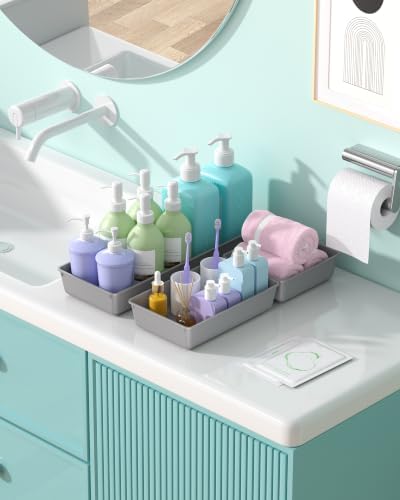 10 Pack Large Size Plastic Drawer Organizers Set, 3 Sizes Desk Drawer Organizer