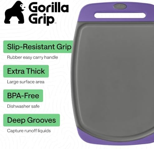 GORILLA GRIP BPA-Free Reversible Cutting Board