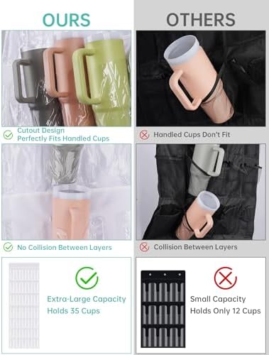 NiHome 35-Pocket Door Hanging Cup Organizer Fit