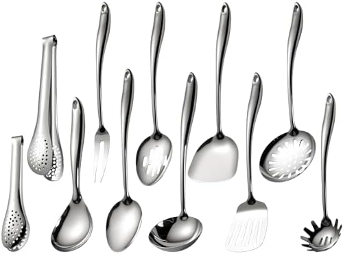 304 Stainless Steel Cooking Utensils Set, Mirror Polished Kitchen Gadget