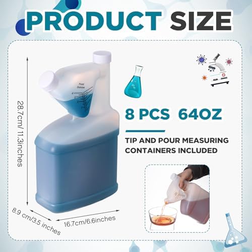 8 Pcs 64oz Tip Measure Container Tip and Pour Measuring Cup