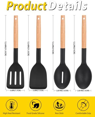 BUNDLEPRO Silicone Cooking Utensils Set