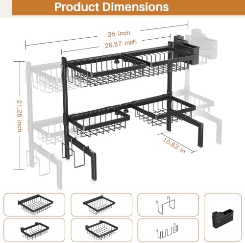NestOrganix Over The Sink Dish Drying Rack, Dish Drying Rack
