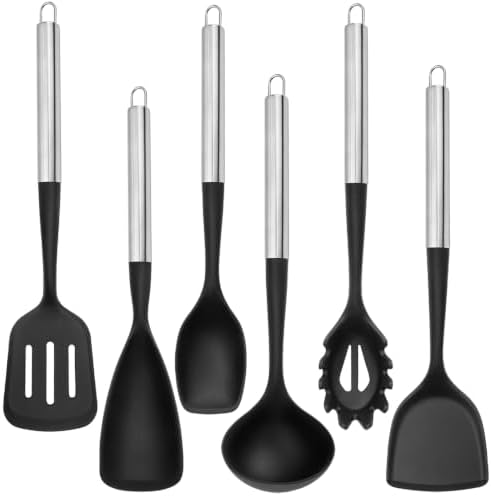 Large Silicone Kitchen Utensils Set, Heat Resistant Silicone Utensil Spatula Set