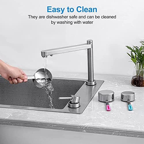 Bopei 8-Pcs Stainless Steel Measuring Cups Set, Colorful Handles