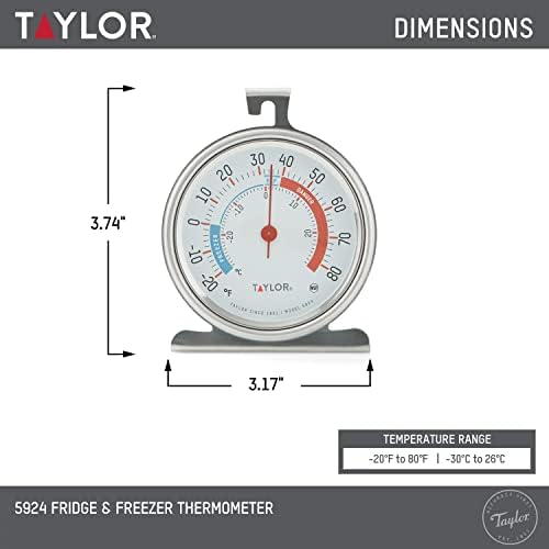 Taylor Precision Products 5924 Large Dial Kitchen Refrigerator and Freezer